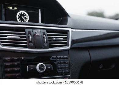 Car inside, control panel close up