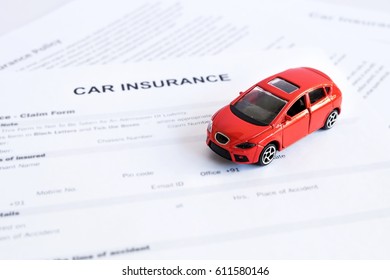 Car Insurance Concept Red Car Model Stock Photo 611580146 | Shutterstock