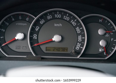 car interior dashboard details. Speedometr. - Shutterstock ID 1653999229