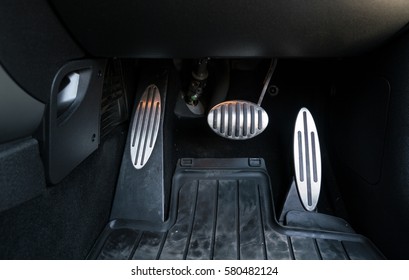 Car interior detail : Clutch, Brake and accelerator pedal
Sport car chrome pedals 