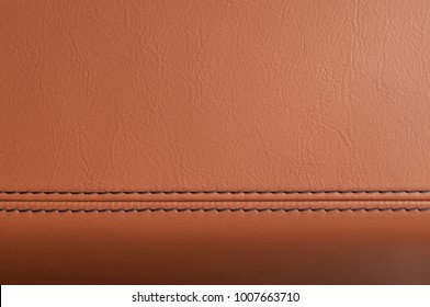 Car Interior Detail. Leather Background With Stich.