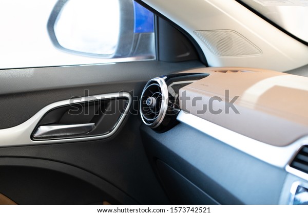Car interior details of
car luxury.
