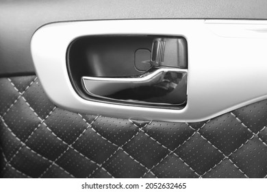 Car Interior Door Handle. View Inside The Car.