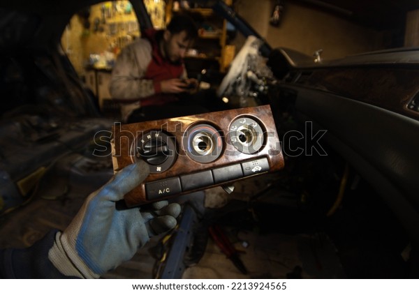 car interior heater control panel module. car\
interior dashboard repair.