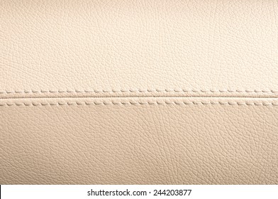 Car Interior Leather Texture. Horizontal Photo.