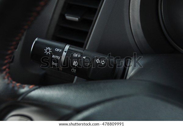 Car interior with light\
switch