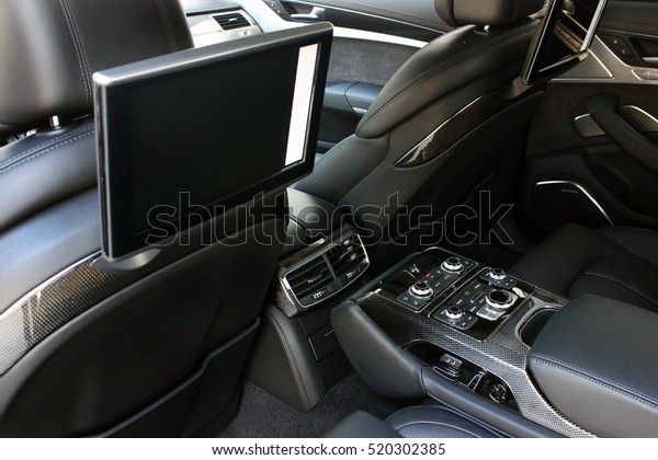 Car interior luxury service. Car interior details.\
electronics. 