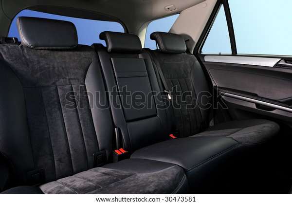 Car Interior Passenger Places Leather Suede Stock Photo