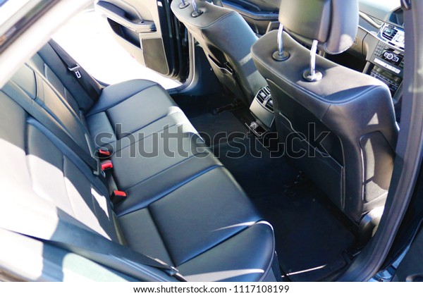Car interior. Rear seats of a car interior. Auto\
interior with back seats.
