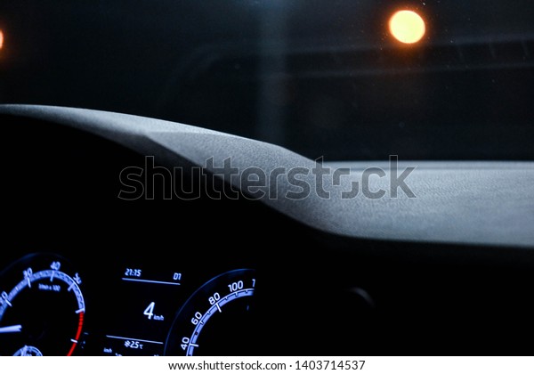 Car Interior Speedometer At\
Night
