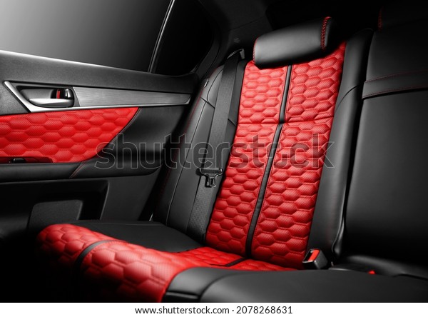 Car interior upholstery design luxury and\
stylish leather seats with\
alcantara