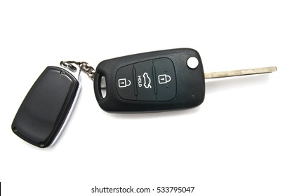 Car Key And Alarm System Charm Isolated On A White Background