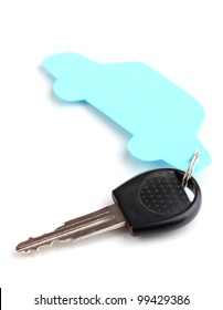 Car Key With Charm Isolated On White