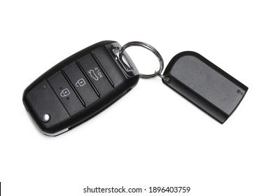 Car Key Fob Close Up Isolated On White Background