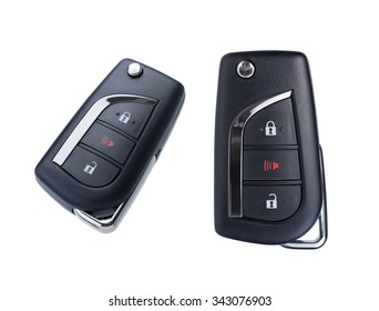 Car Key Isolated On White Background. 