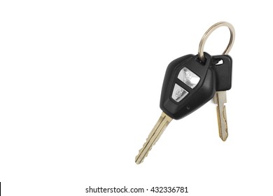 Car Key Isolated On White Background With Clipping Path