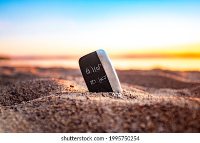 Car Key On The Beach In The Sand