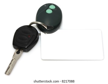 Car Key With Wireless Remote, Showing A Blank Tag For Custom Text