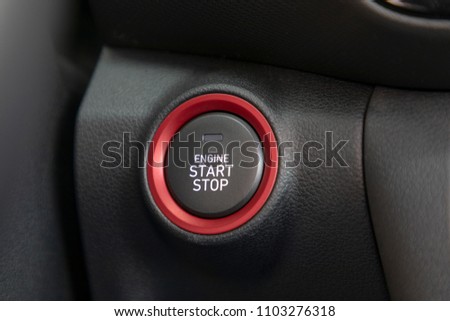 car keyless start stop button, car interior