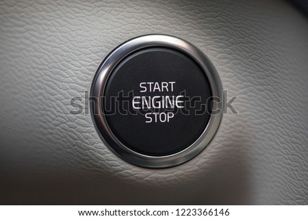 car keyless start stop button, car interior