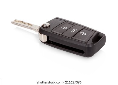 Car Keys Isolated Closeup On White Background