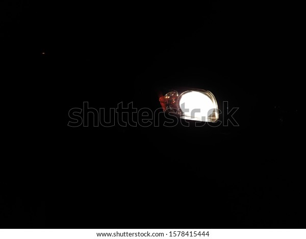 Car lamp in night\
time