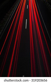 Car Light Trails, Long Exposure, Top View