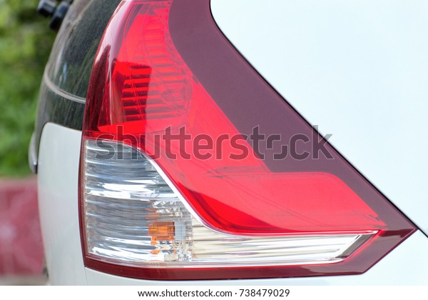 Car light of vehicle,\
Tail light car. LED lamp technology of Pickup truck isolated on\
white background