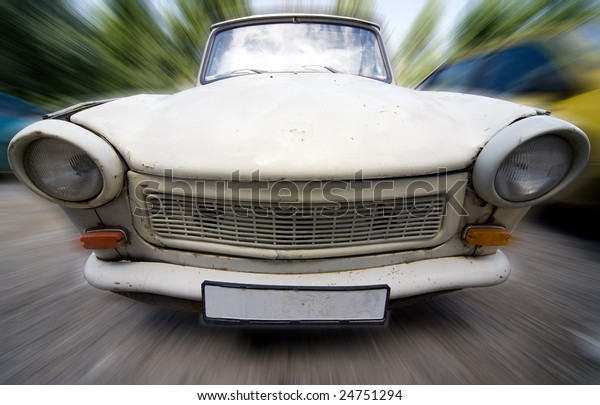 car low view with motion
blur