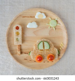 Car Lunch Plate, Fun Food Art For Kids