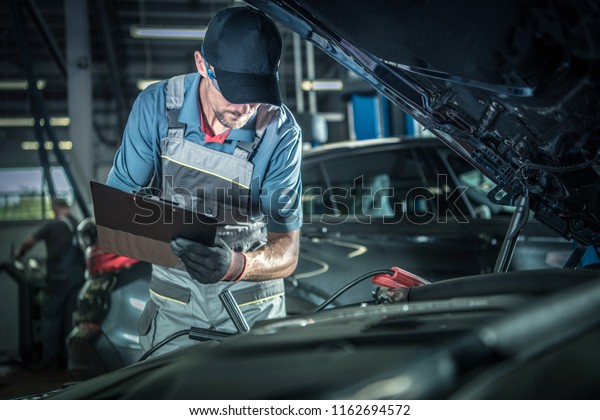 Car Mechanic Detailed Vehicle Inspection. Auto Service\
Center Theme. 