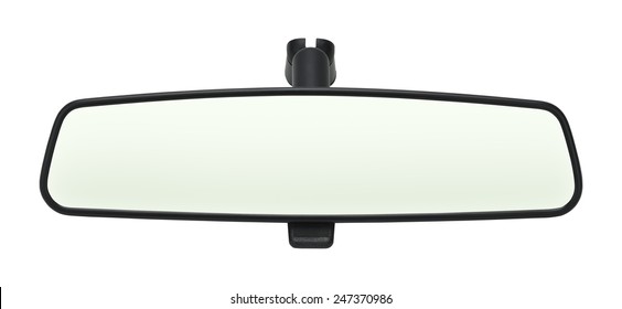 Car Mirror with Copy Space Isolated on White Background.