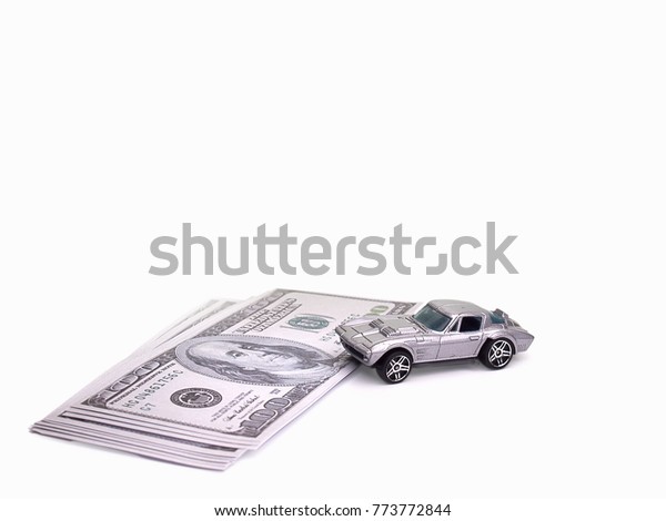 Car model and Financial\
statement , Financial concept , saving money. (with free space for\
text)
