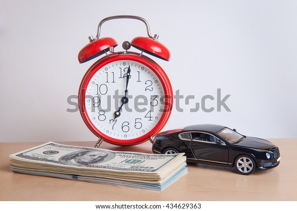 Car Money Alarm Clock Time Buy Stock Photo Edit Now 434629363