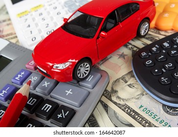 Car Money And Calculator. Payments And Costs.