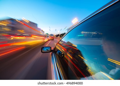 Car Moves Great Speed Night Blured Stock Photo 496894000 | Shutterstock