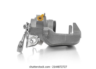 Car New Brake Caliper Isolated On White Background.