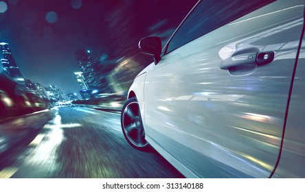 Car at Night - Shutterstock ID 313140188