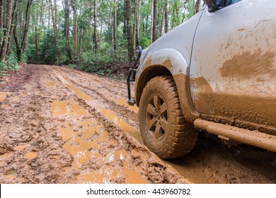 Car On Muddy Road