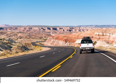 A Car On The Road In Arizona