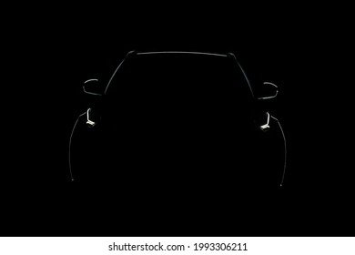 Car outline with headlights Automobile Photography  - Shutterstock ID 1993306211