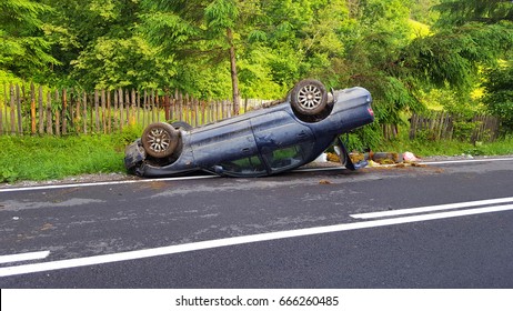 Car Overturned On The Street