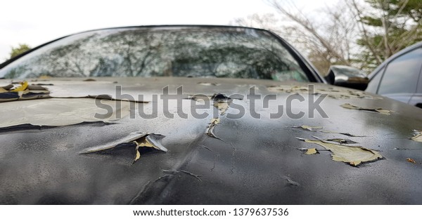 Car paint cracks , Cracked painted\
metal surface of a red car,Big rust hole on the old car,Damaged\
rust hole on painted metal surface of a car, Detail\
closeup