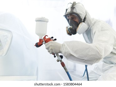 Automobile Painting Car Painter Gun Chamber Stock Photo 1246957882 ...