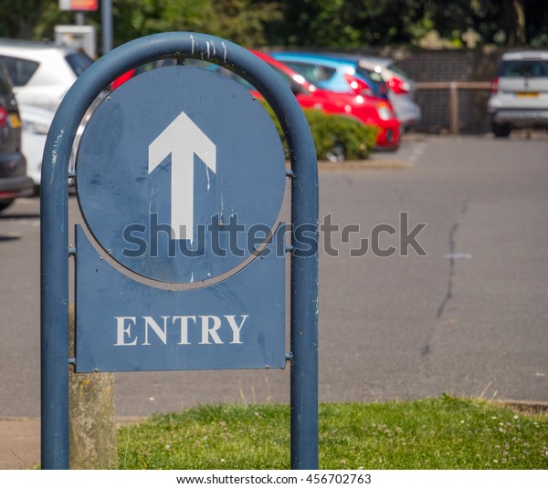 car park and entrance\
sign