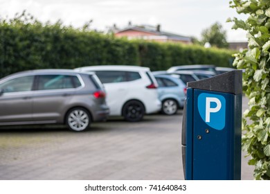 Car park with parking meter