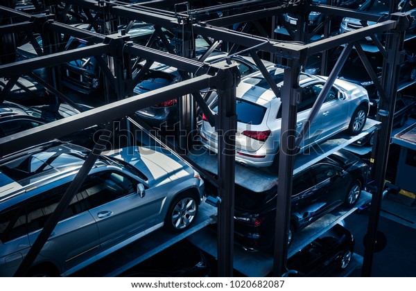 Car Park Stacked Parking Garage New Stock Photo Edit Now 1020682087