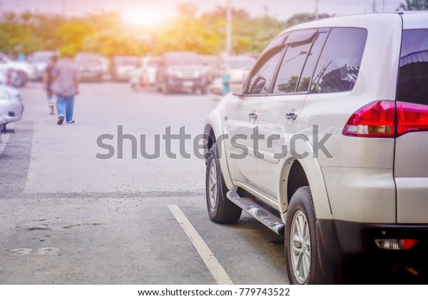 Car parked on
street,Car parked on road