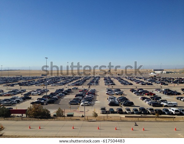 Car parking lot at\
Airport in Denver