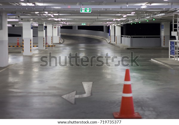 Car Parking\
garage with night light\
Background